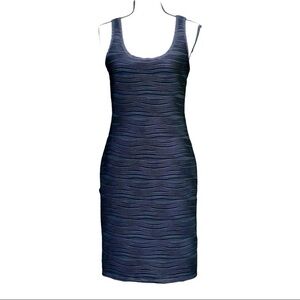 NY Collection‎ Women M Black Dress Sleeveless Textured Scoop Neck Stretch.